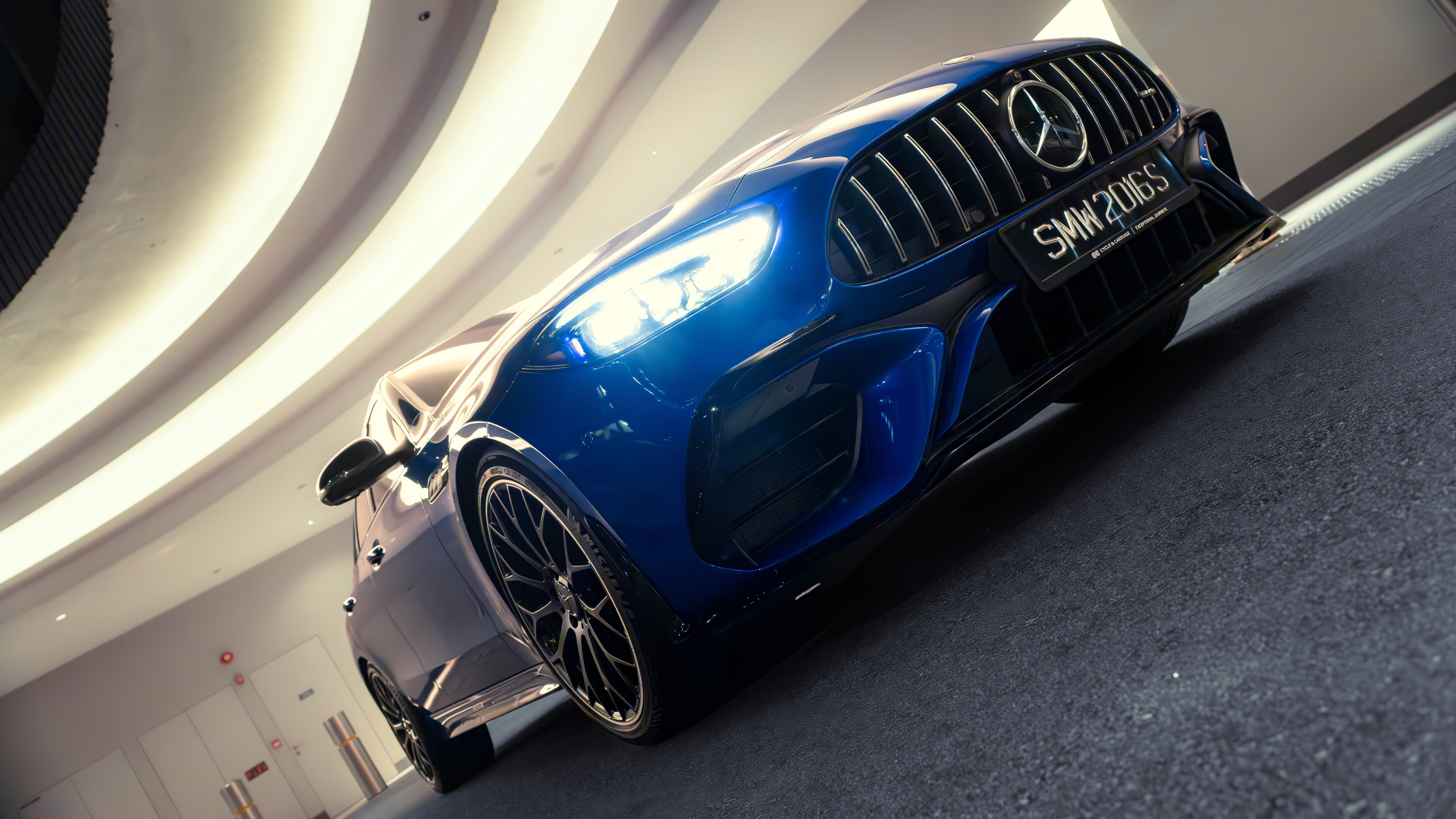 Blue Mercedes AMG